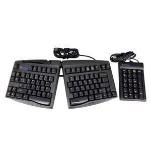 GOLDTOUCH BLACK ERGONOMIC SPLIT USB KEYBOARD W/ 10-KEY PAD MODEL KFK-E87YB